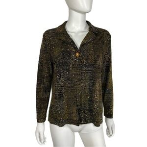 Laura Ashley Petite Hold , Copper Design One Button Fly Away Knit Jacket